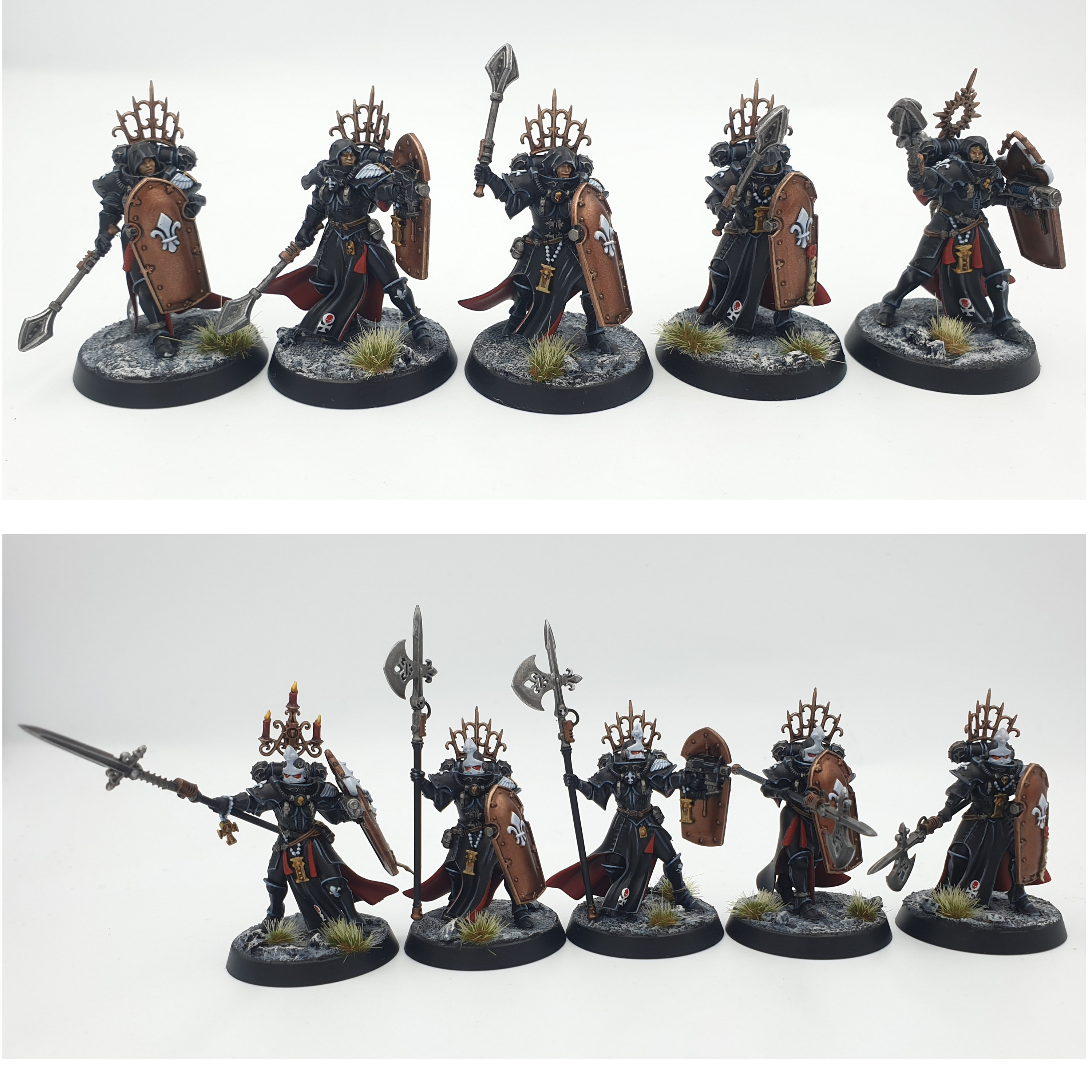 Celestian Sacresants Halberds or Maces, Sororitas Painted