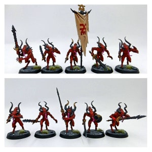 Miniaturas personalizadas de Daemons of Khorne Bloodletters a la venta. Se aceptan pedidos de modelos de Warhammer 40k y Age of Sigmar