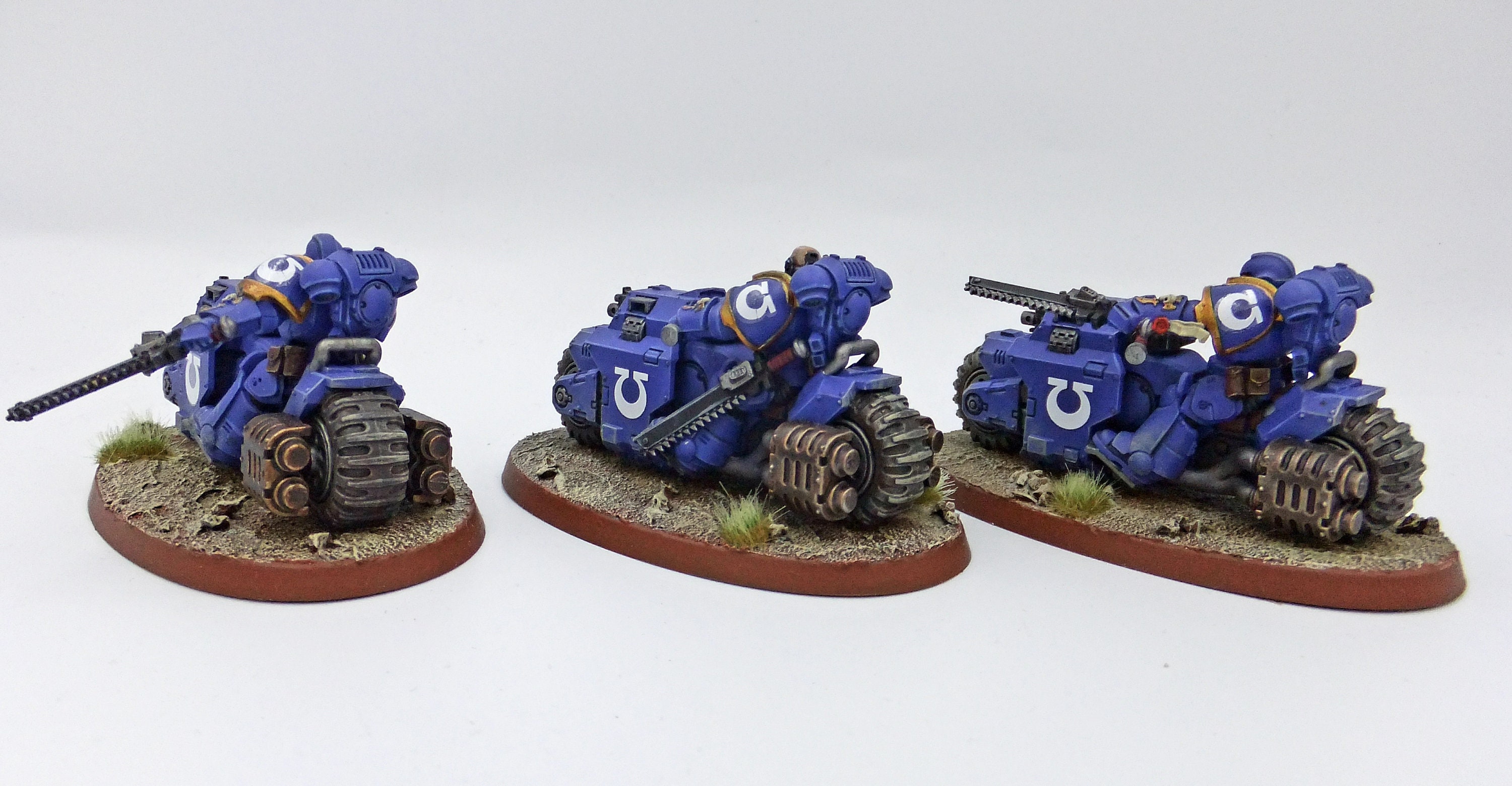 Outriders X 3 Space Marines Painted Miniature Models, Warhammer