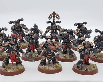Chaos Space Marine Legionaries X 10 Custom Painted Miniatures for