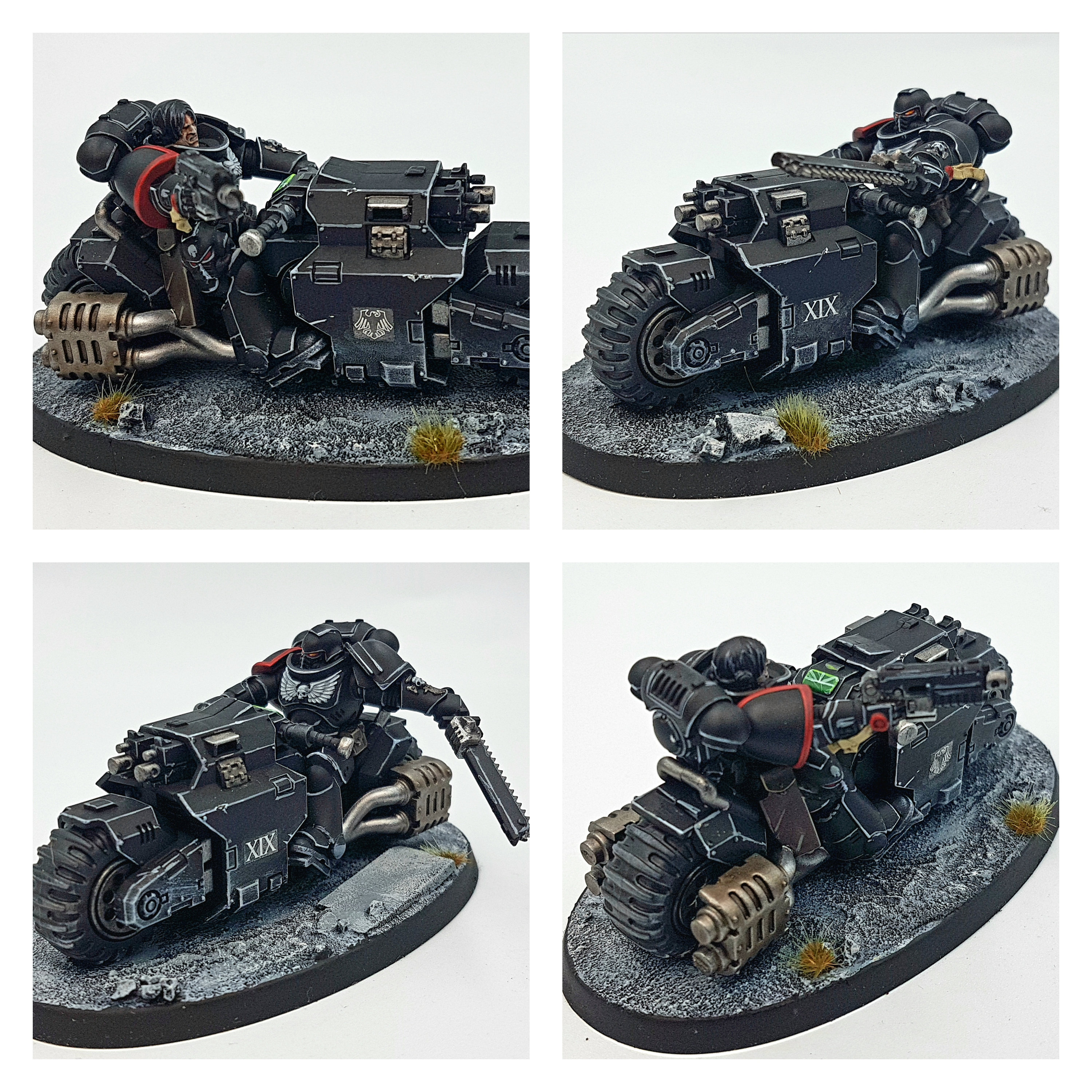 Outriders X 3 Space Marines Painted Miniature Models, Warhammer