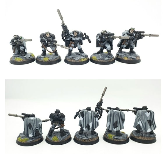 Space Marine Scouts With Snipers Painted Miniature Models