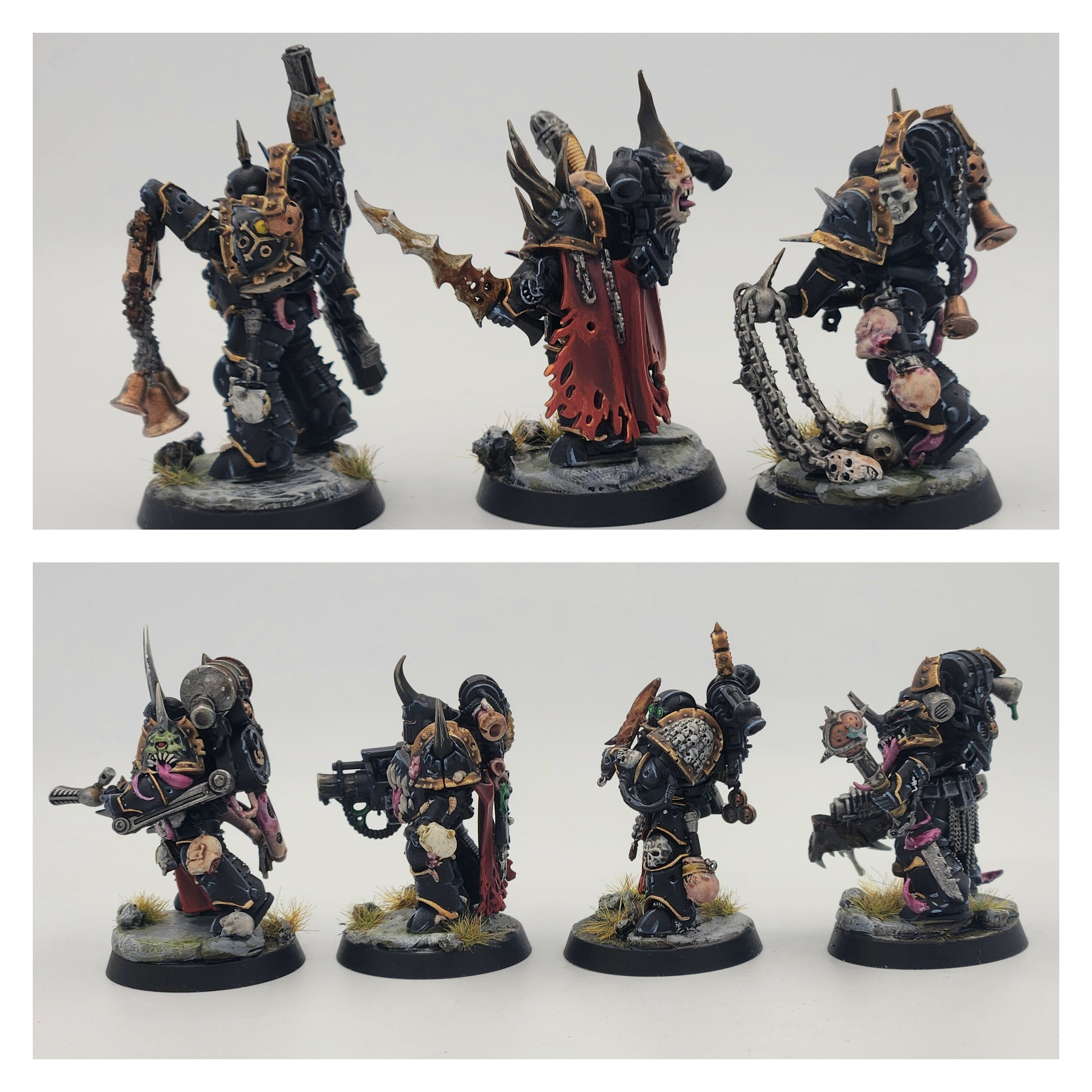 7 X Death Guard Plague Marines Squad Custom Painted