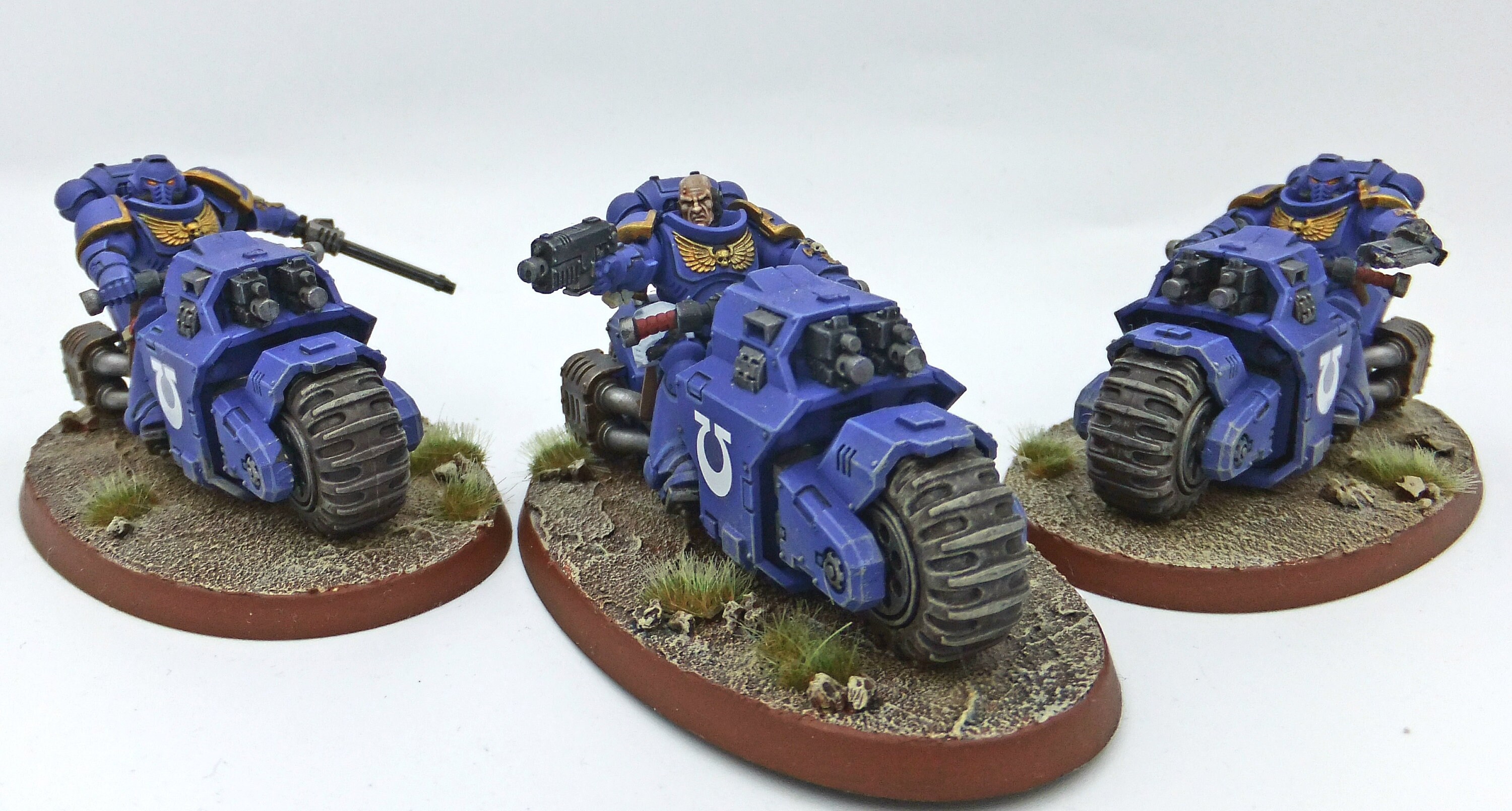M*3様 Warhammer 40k スペースマリーン アウトライダー 塗装済み Outriders X 3 Space Marines Painted Miniature Models, Warhammer