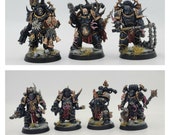 7 X Death Guard Plague Marines Squad Custom Painted Miniatures for