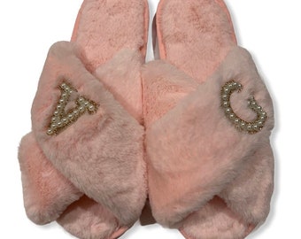 Faux Fur Fluffy Christmas Personalised Mule Slippers - Various Colours