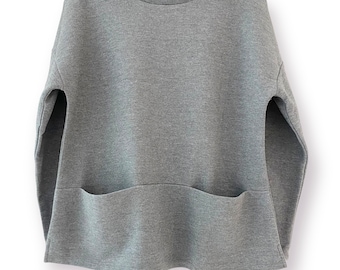 Sweatshirt/Lounge Wear/ Small to Plus Size Sweat Top/Casual Top - Grey