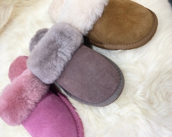 Sheepskin Slipper Mules - Various Colours. UK Made