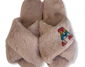 Fluffy Personalised Faux Fur Mule Slippers - Various Colours