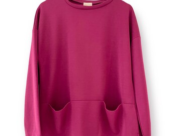 Sweatshirt /Lounge Wear with wide waist/pockets - Pink