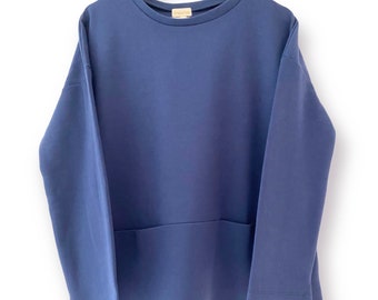 Sweatshirt/Lounge Wear  with wide waist/pockets - Navy