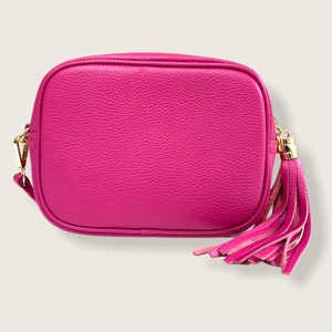 The 'Stella' Leather Crossbody Camera Bag - Pink  (Various Colours)