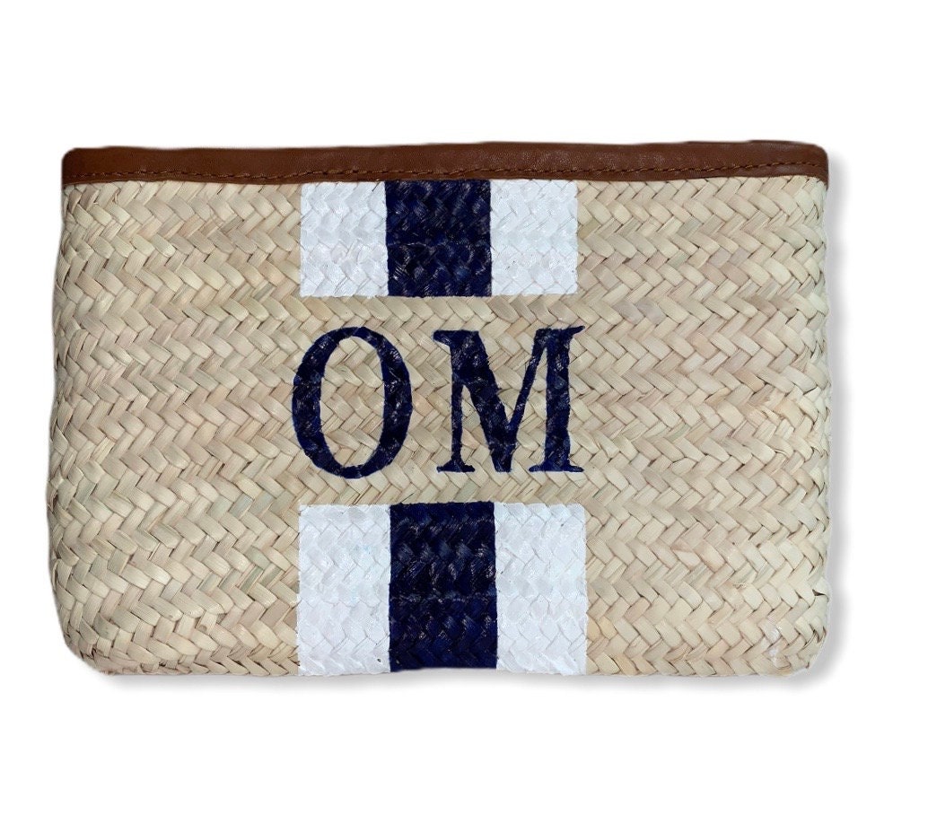 Personalised straw clutch bag Clearance