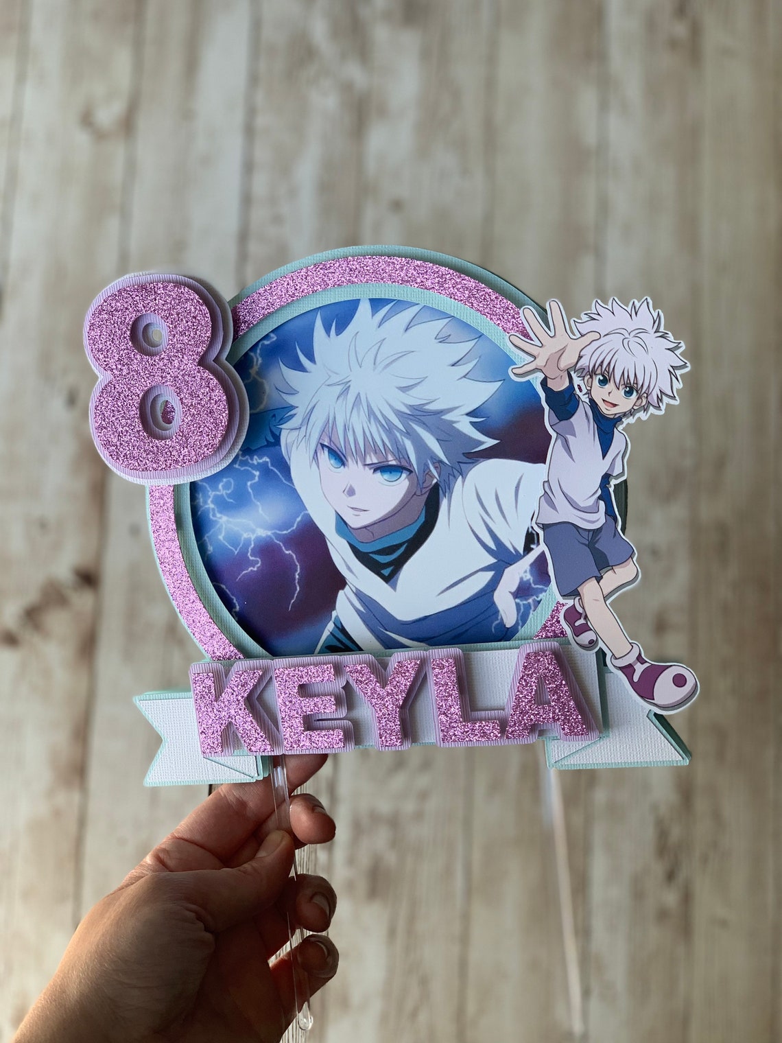 Killua hunterxhunter themed cake topper - Il 1140xN.3163027134 32na
