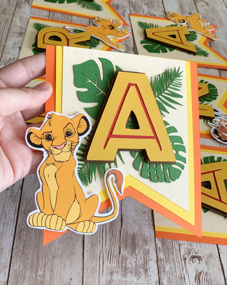 Lion King name banner Lion King birthday banner | Etsy