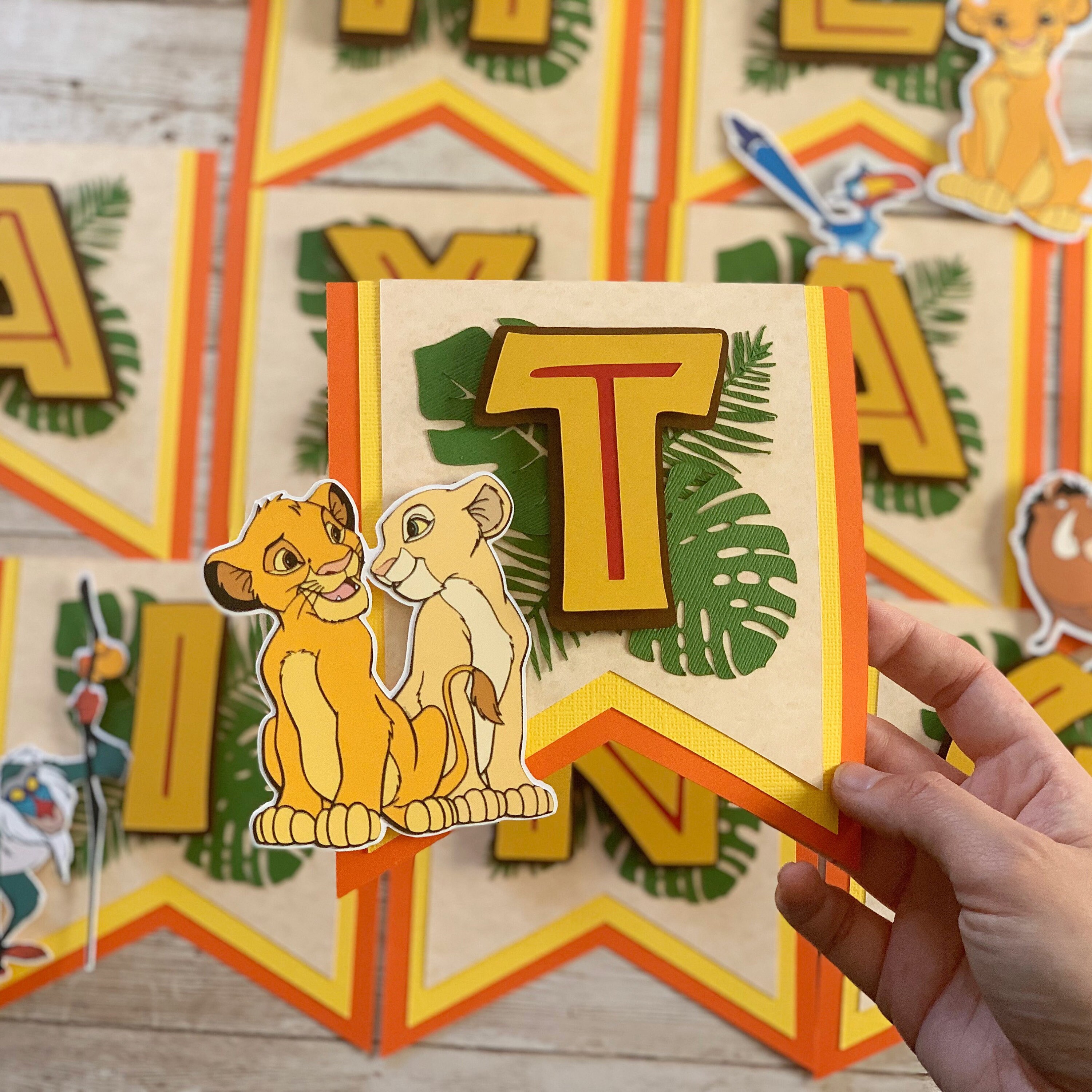 Lion King name banner Lion King birthday banner Lion King | Etsy