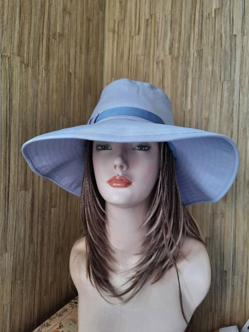 Light Blue Denim Summer Sun Hat Hiking Hat Women's Sun Etsy