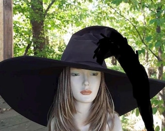 Witch’s hat with an extra-long floppy tip and wire inside