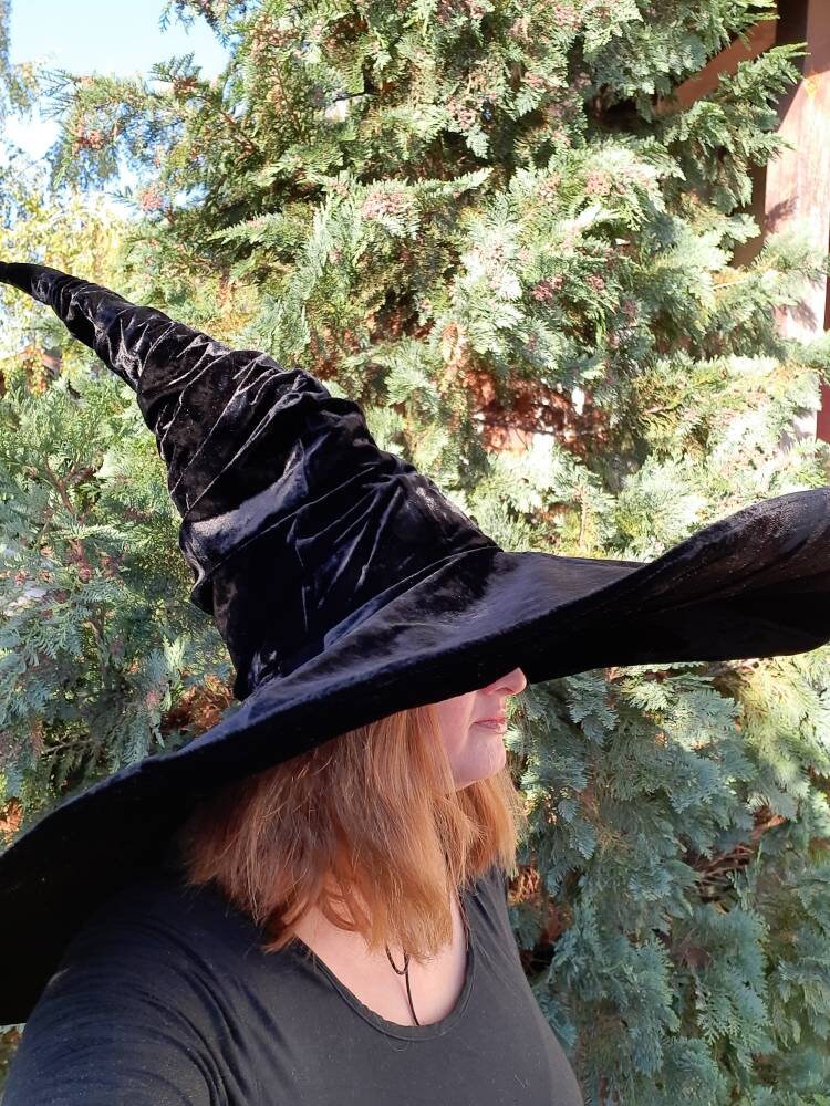 Womens Wide Brim Cap Ball Spider Witch Hat Accessories Theme Gift Dress  Decor