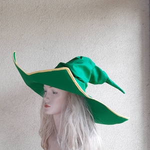 Cosplay hat, green star hat,  Extra large brim hat, cotton game&#39;s hat, Halloween hat, Patrick hat