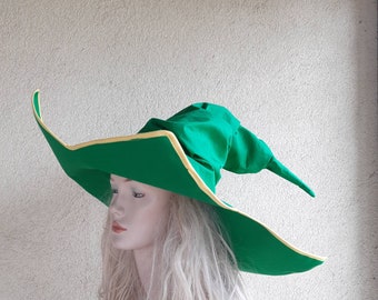 Cosplay hat, green star hat,  Extra large brim hat, cotton game's hat, Halloween hat, Patrick hat