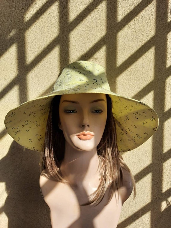 Women's Yellow Sun Hat With Wide Brim Summer Cotton Sun Etsy