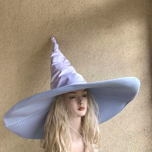 Elden ring game hat, Snow Witch hat, Extra large Witch hat, Extra large brim witch hat, white witch's hat, Halloween hat, runni hat, cosplay