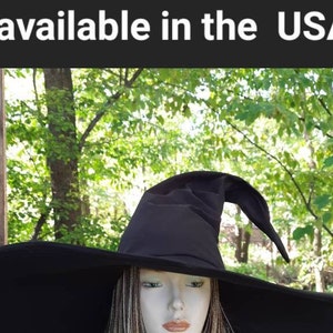Cosplay hat, wizard hat, Witch hat, Extra wide brim witch hat, black witch's hat, Halloween hat, express delivery, Halloween carnival hat