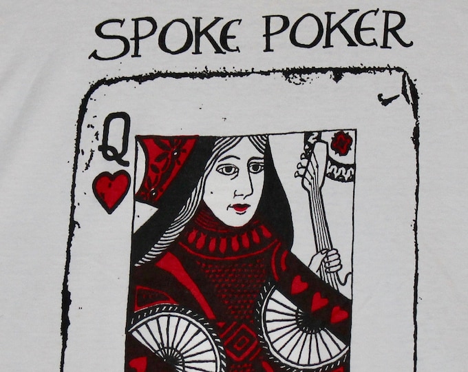 S * NOS vtg 80s/90s Spoke Poker t shirt * bay area band indie punk blues tour * 36.157