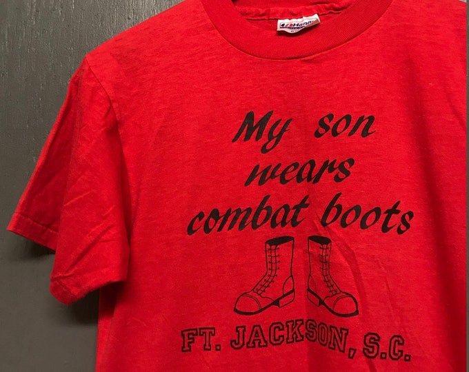 S vintage 80s Ft Jackson South Carolina My son wears combat boots t shirt