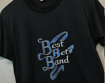 S thin vintage 80s Best Bet Band screen stars t shirt