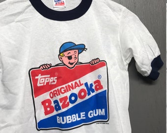 XS nos thin vintage 80s 1986 TOPPS Bazooka bubble gum t shirt * comic candy