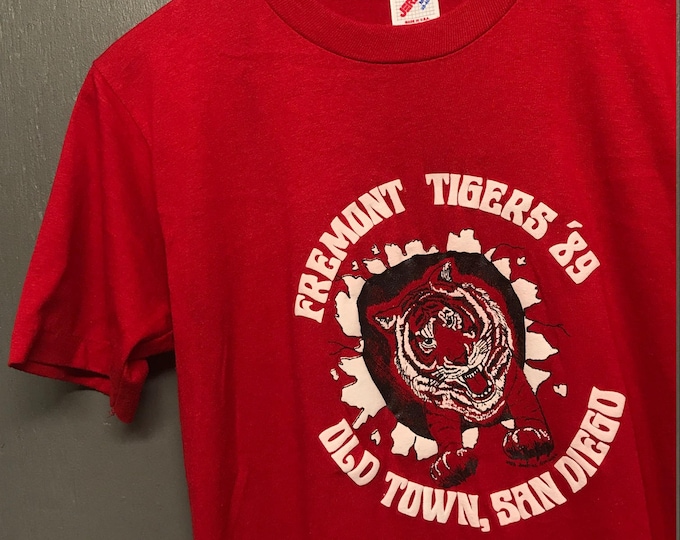 S vintage 80s 1989 Old Town San Diego Fremont Tigers t shirt