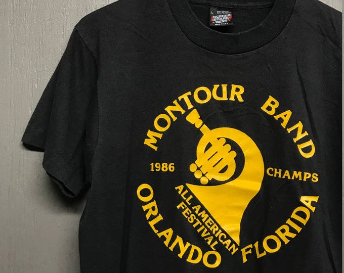 M vintage 80s 1986 Montour Marching Band t shirt * Robinson Township PA