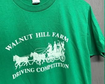 M vintage 80s Walnut Hill Farm driving competition Pittsford New York t shirt