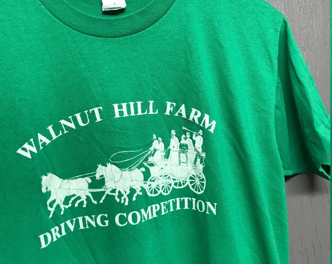 M vintage 80s Walnut Hill Farm driving competition Pittsford New York t shirt