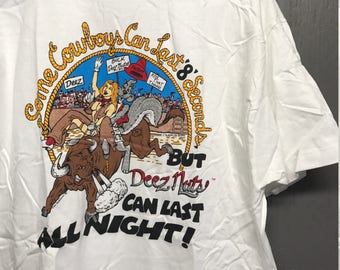 XL Deadstock vintage 90s 1995 Deez Nuts Rodeo t shirt