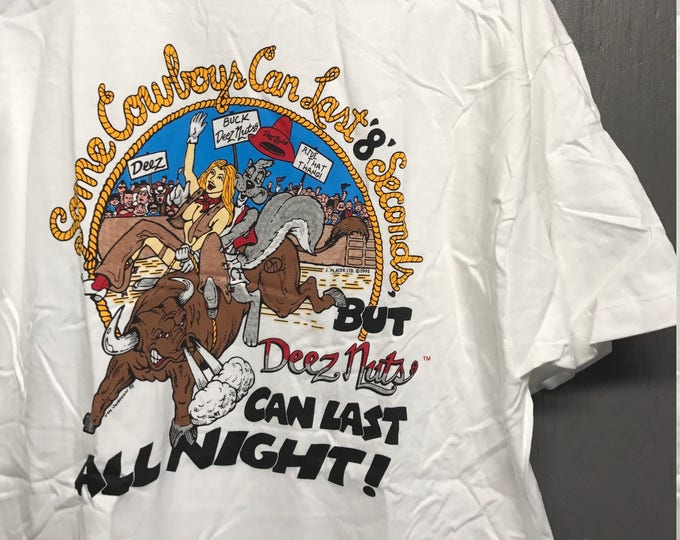 XL Deadstock vintage 90s 1995 Deez Nuts Rodeo t shirt