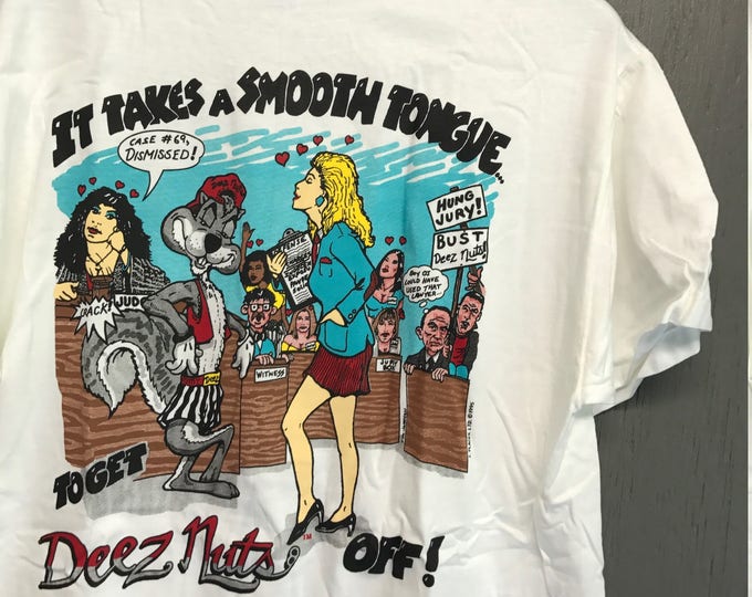 L nos vintage 90s Deez Nuts lawyer t shirt * attorney