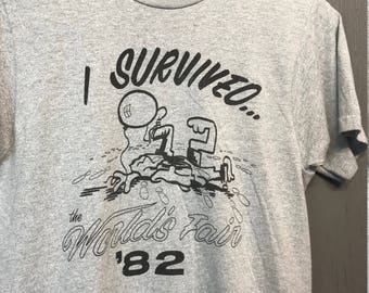 XS vintage 80s 1982 I Survived World’s Fair knoxville Tennessee t shirt
