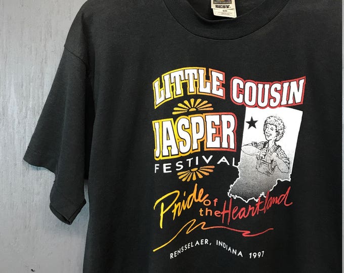 L * Vintage 90s 1997 Little Cousin Jasper Festival Rensselaer Indiana t shirt