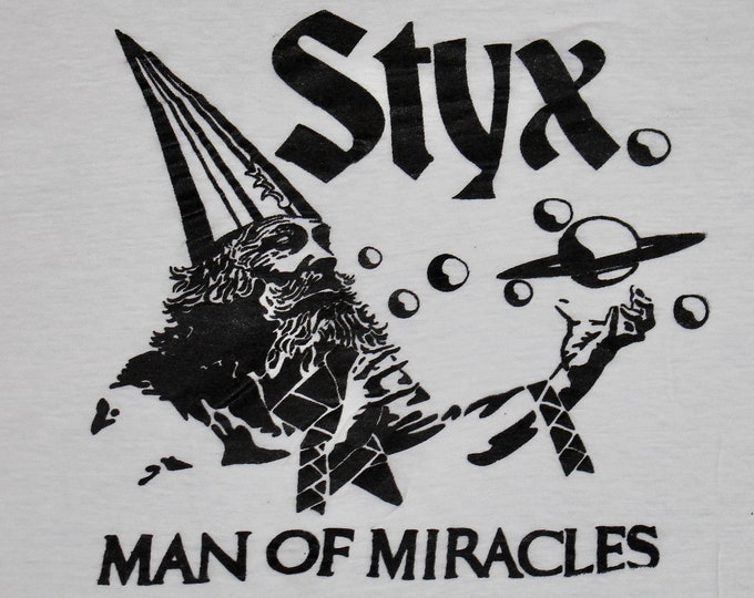 S * vtg 70s 1974 STYX man of miracles t shirt * 37.130