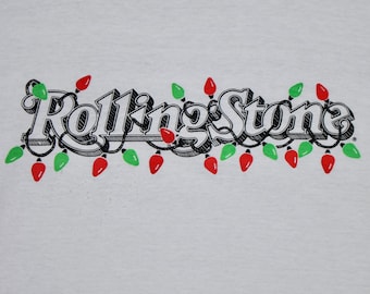 M/L *  NOS thin vtg 80s Rolling Stone Magazine christmas t shirt * medium large * 24.176