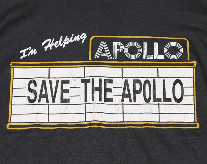 L * vtg 80s Save The Apollo Theater screen stars t shirt * harlem new york funk soul rap jazz * 24.217