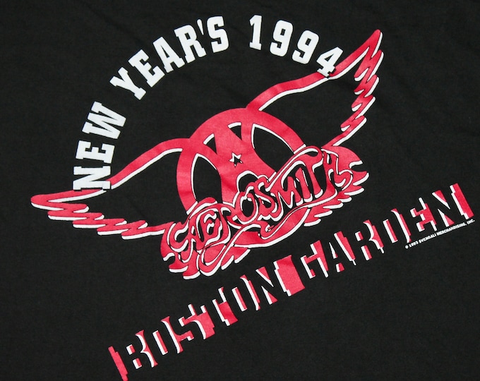 M * vtg 90s 1994 New Years Boston AERSOSMITH concert t shirt * 28.155