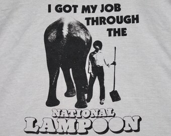 M * vintage 80s National Lampoon magazine t shirt * movie comic lowbrow * 7.204