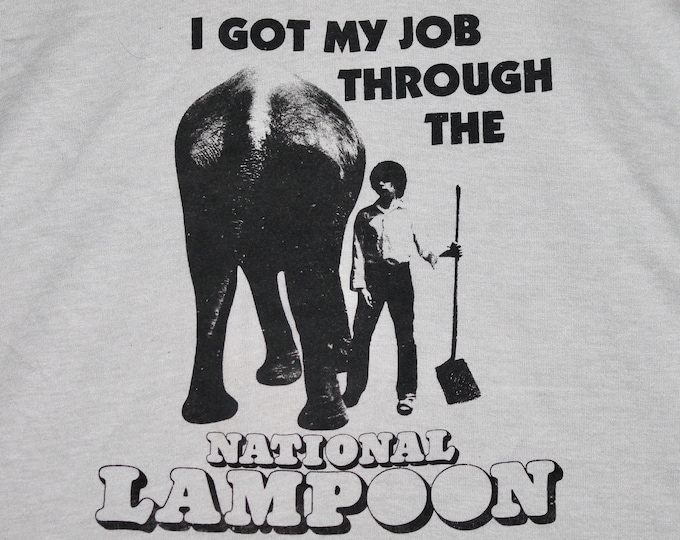 M * vintage 80s National Lampoon magazine t shirt * movie comic lowbrow * 7.204
