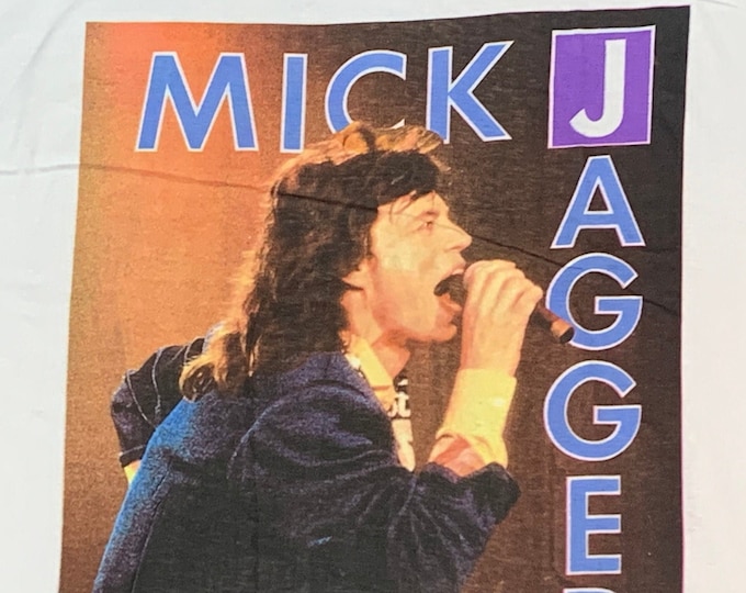 L * nos vtg 80s 1988 Mick Jagger australia tour t shirt * concert rolling stones