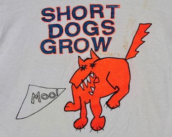 S * vtg 80s Short Dogs Grow t shirt * bay area punk alt * 36.156