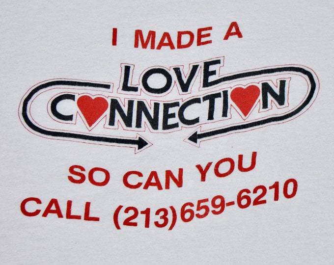 M * vtg 80s Love Connection game show tv t shirt * 54.179